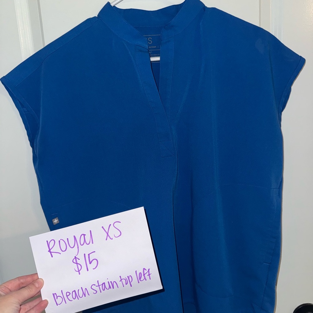 Figs Royal Blue Rafaela Scrub Top